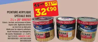 E.Leclerc PEINTURE ACRYLIQUE SPÉCIALE BOIS offre