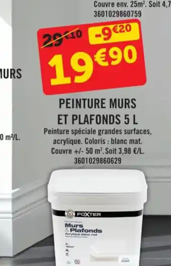 E.Leclerc PEINTURE MURS ET PLAFONDS 5 L offre