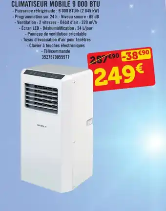 E.Leclerc CLIMATISEUR MOBILE 9 000 BTU offre