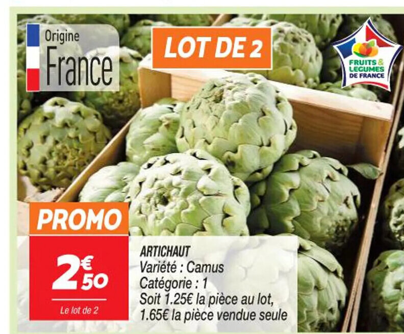 Netto ARTICHAUT Variété : Camus Catégorie : 1 offre