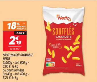 Netto SOUFFLES GOÛT CACAHUÈTE NETTO offre
