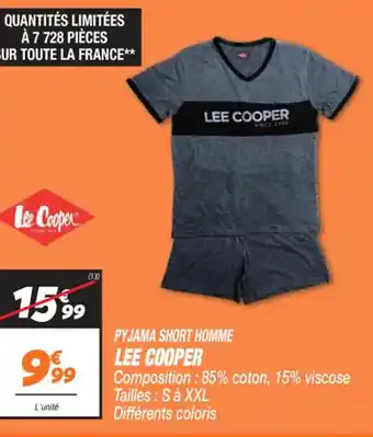 Netto PYJAMA SHORT HOMME LEE COOPER offre