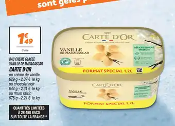 Netto BAC CRÈME GLACÉE VANILLE DE MADAGASCAR CARTE D'OR offre