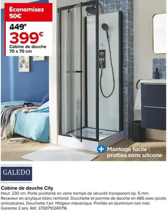 Castorama Cabine de douche city offre