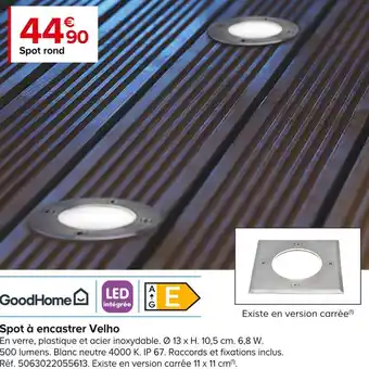 Castorama Goodhome spot à encastrer velho offre