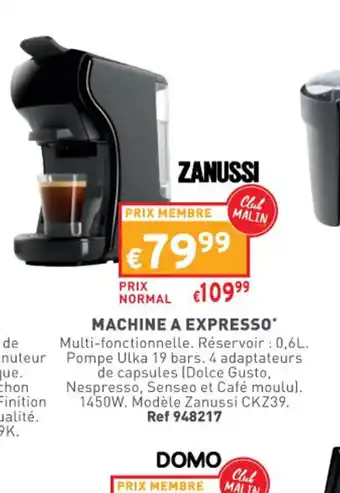 Trafic MACHINE A EXPRESSO* Multi-fonctionnelle. Réservoir : 0,6L. Pompe Ulka 19 bars. 4 adaptateurs offre