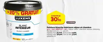 Luxens peinture blanche intérieure séjour et chambre