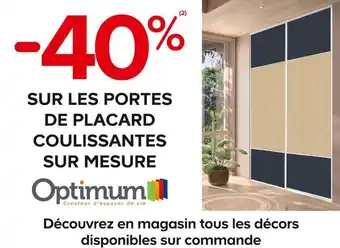 Castorama Optimum sur les portes de placard coulissantes sur mesure optimum offre