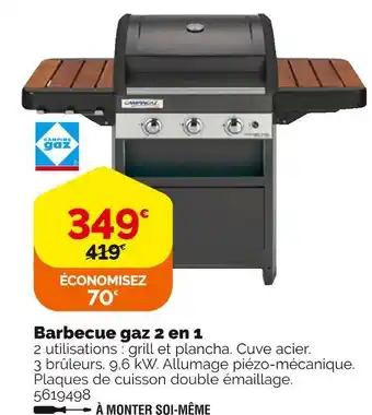Barbecue gaz 2 en 1