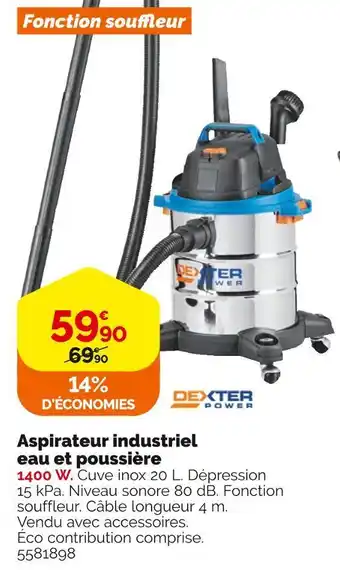 Dexter aspirateur industriel eau et poussiĂšre