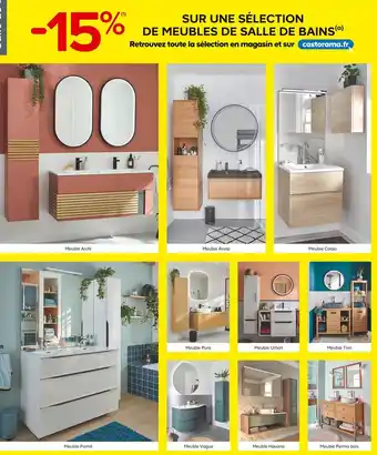 Castorama -15% sur une sélection de meubles de salle de bains offre
