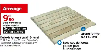 Castorama Dalle de terrasse en pin dhanni offre