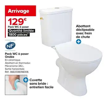 Castorama Pack wc à poser ondée offre