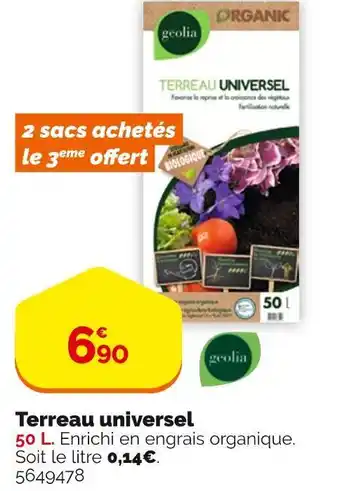 Weldom Geolia terreau universel offre