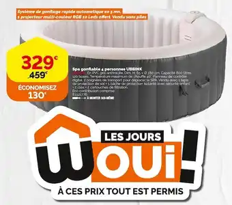Weldom Ubbink spa gonflable 4 personnes offre
