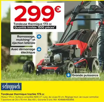Castorama Scheppach tondeuse thermique 173 cc offre