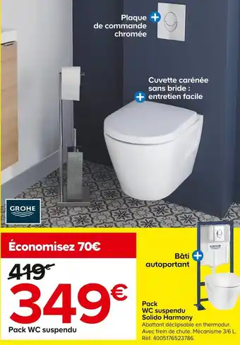 Castorama Grohe pack wc suspendu solido harmony offre