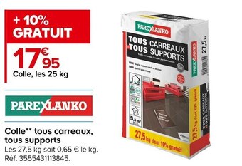 Parexlanko colle tous carreaux, tous supports