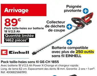 Einhell pack taille-haies sans fil ge-ch 1855