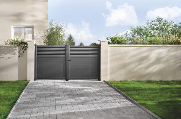 Brico Dépôt Portail aluminium battant gris anthracite vento - l. 3,50 m x h. 1,60 m offre