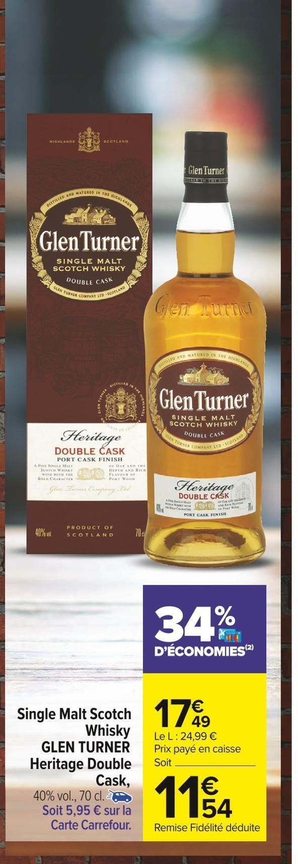 Promo Glen turner single malt scotch whisky glen turner heritage double