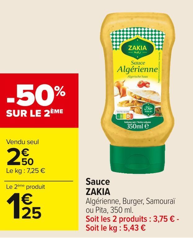 Promo Zakia sauce chez Carrefour Market