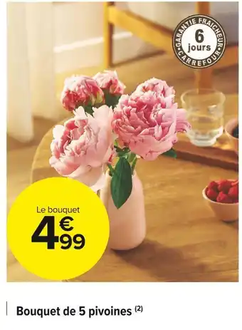 Bouquet de 5 pivoines