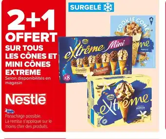 Carrefour Market Extreme 2+1 offert sur tous les cônes et mini cônes extreme offre