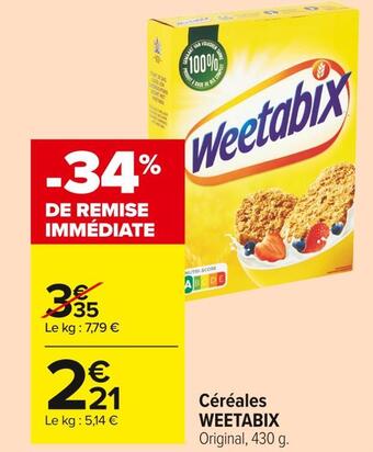 Carrefour Market Weetabix céréales offre