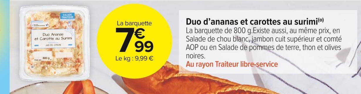 Carrefour Market Duo d’ananas et carottes au surimi offre