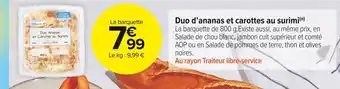 Duo d’ananas et carottes au surimi