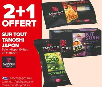 Tanoshi japon 2+1 offert sur tout tanoshi japon
