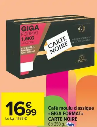 Carte noire café moulu classique giga format