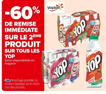 Yop -60% de remise immédiate sur le 2ème produit sur tous les yop