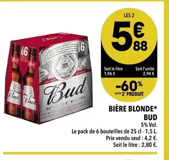 Supeco Bière blonde bud offre