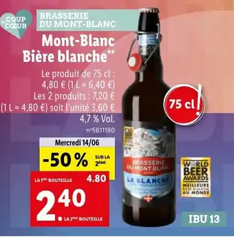 Lidl Mont-Blanc Bière blanche** offre