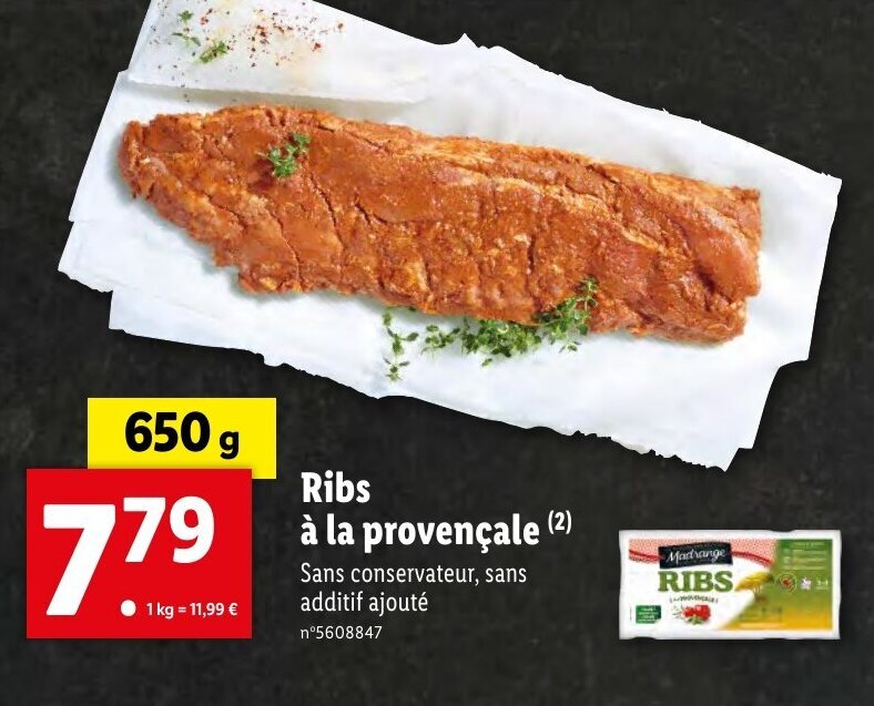 Promo Ribs à la provençale (2) chez Lidl