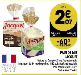 Pain de mie jacquet