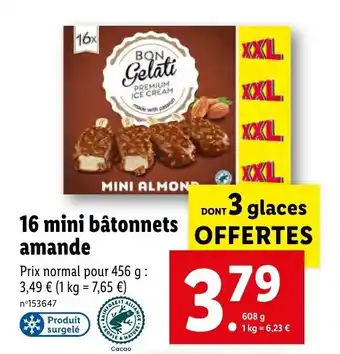 Lidl 16 mini bâtonnets amande offre
