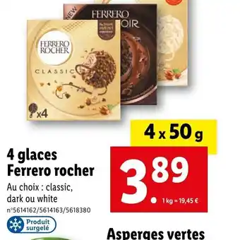 Lidl 4 glaces Ferrero rocher offre