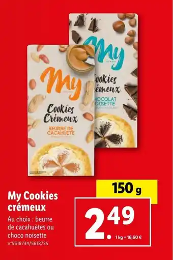 Lidl My Cookies crémeux offre