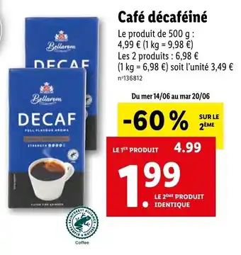 Lidl Café décaféiné offre