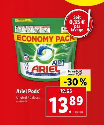 Lidl Ariel Pods* offre