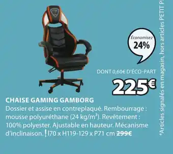 JYSK Chaise gaming gamborg offre