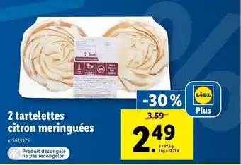 Lidl 2 tartelettes citron meringuées offre