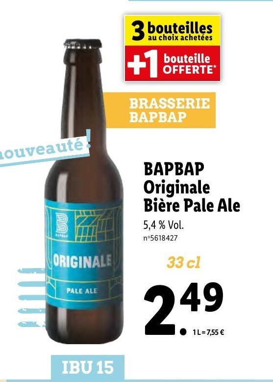 Promo BAPBAP Originale Bière Pale Ale chez Lidl