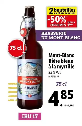 Lidl Mont-Blanc Bière bleue à la myrtille offre