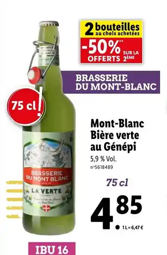 Lidl Mont-Blanc Bière verte au Génépi offre