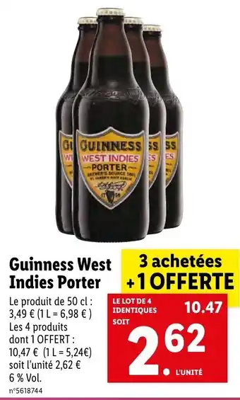 Lidl Guinness West Indies Porter offre