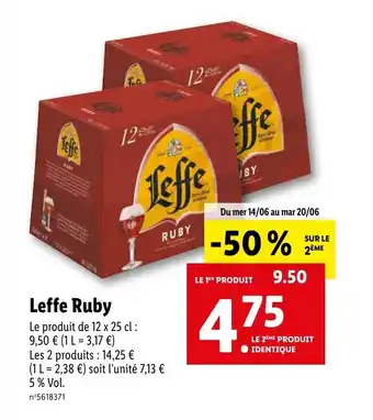 Lidl Leffe Ruby offre